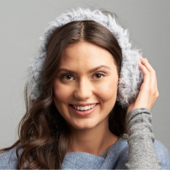 Lemon Shaggy Ear Dusty Blue Muffs OSFM - Picture 2 of 5